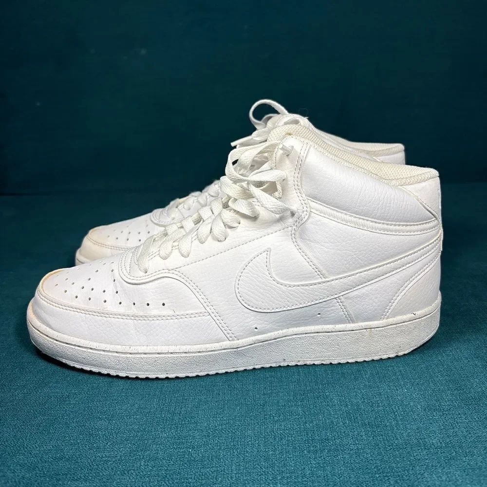 Nike Court Vision Mid NN White Leather Basketball Sneaker Men's size 9